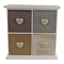 Load image into Gallery viewer, White &amp; Neutral Coloured Love Heart Trinket Drawers
