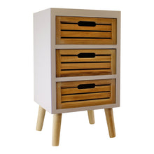 Load image into Gallery viewer, 3 Drawer Unit In White With Natural Wooden Drawers With Removable Legs
