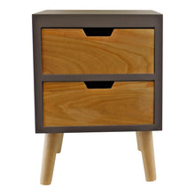 Load image into Gallery viewer, 2 Drawer Chest In Grey Finish With Natural Drawers &amp; Removable Legs
