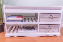 Load image into Gallery viewer, Laxey White Bench With Shoe Rack &amp; Drawers
