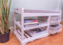 Load image into Gallery viewer, Laxey White Bench With Shoe Rack &amp; Drawers
