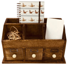 Load image into Gallery viewer, Rustic Desktop Organiser With Drawers 37cm
