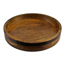 Load image into Gallery viewer, Mango Wood Circular Serving Tray, 38cm
