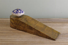 Load image into Gallery viewer, Set Of 2 Wooden Door Wedges With Ceramic Knobs
