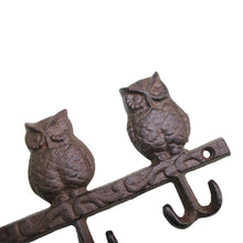 Load image into Gallery viewer, Rustic Cast Iron Wall Hooks, Owls
