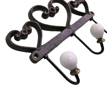 Load image into Gallery viewer, Rustic Cast Iron Wall Hooks, Hearts
