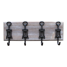 Load image into Gallery viewer, Rustic Cast Iron and Wooden Wall Hooks, Bottle Openers
