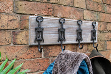 Load image into Gallery viewer, Rustic Cast Iron and Wooden Wall Hooks, Bottle Openers
