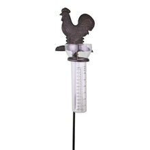 Load image into Gallery viewer, Cast Iron and Glass Garden Rain Gauge, Chicken
