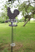 Load image into Gallery viewer, Cast Iron and Glass Garden Rain Gauge, Chicken
