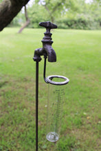 Load image into Gallery viewer, Cast Iron and Glass Garden Rain Gauge, Outside Tap
