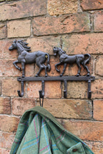 Load image into Gallery viewer, Rustic Cast Iron Wall Hooks, Two Horses
