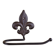 Load image into Gallery viewer, Cast Iron Rustic Toilet Roll Holder, Fleur de Lis
