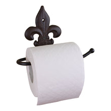 Load image into Gallery viewer, Cast Iron Rustic Toilet Roll Holder, Fleur de Lis
