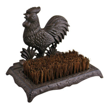 Load image into Gallery viewer, Cast Iron Garden Boot Brush, Cockerel Design
