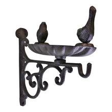 Load image into Gallery viewer, Cast Iron Hanging Basket Wall Bracket With Bird Feeder
