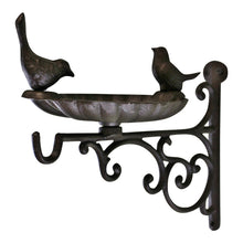 Load image into Gallery viewer, Cast Iron Hanging Basket Wall Bracket With Bird Feeder
