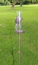 Load image into Gallery viewer, Cast Iron and Glass Garden Rain Gauge, Frog On Lily Pad
