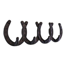 Load image into Gallery viewer, Rustic Cast Iron Wall Hooks, Horseshoe Design
