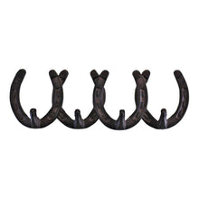 Load image into Gallery viewer, Rustic Cast Iron Wall Hooks, Horseshoe Design
