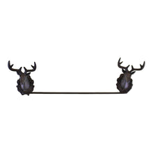 Load image into Gallery viewer, Cast Iron Rustic Towel Rail, Stag Head Design
