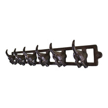 Load image into Gallery viewer, Rustic Cast Iron Wall Hooks, Dog Tail Design With 6 Hooks
