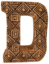 Load image into Gallery viewer, Hand Carved Wooden Geometric Letter D
