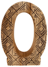 Load image into Gallery viewer, Hand Carved Wooden Geometric Letter O
