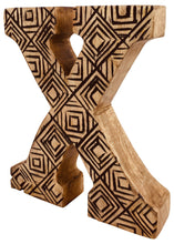 Load image into Gallery viewer, Hand Carved Wooden Geometric Letter X
