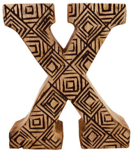 Load image into Gallery viewer, Hand Carved Wooden Geometric Letter X
