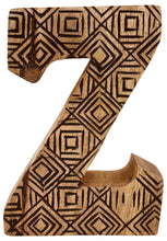 Load image into Gallery viewer, Hand Carved Wooden Geometric Letter Z
