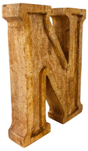 Load image into Gallery viewer, Hand Carved Wooden Embossed Letter N
