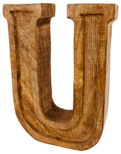 Load image into Gallery viewer, Hand Carved Wooden Embossed Letter U
