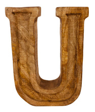 Load image into Gallery viewer, Hand Carved Wooden Embossed Letter U
