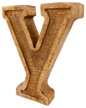 Load image into Gallery viewer, Hand Carved Wooden Embossed Letter Y
