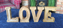 Load image into Gallery viewer, Hand Carved Wooden Embossed Letters Love
