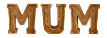 Load image into Gallery viewer, Hand Carved Wooden Embossed Letters Mum
