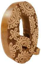 Load image into Gallery viewer, Hand Carved Wooden Flower Letter Q
