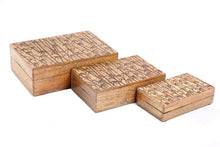 Load image into Gallery viewer, Bamboo Carved Boxes Set of Three
