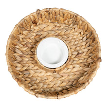 Load image into Gallery viewer, Circular Raffia Weaved Chip &amp; Dip Tray 35cm
