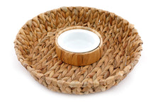 Load image into Gallery viewer, Circular Raffia Weaved Chip &amp; Dip Tray 35cm
