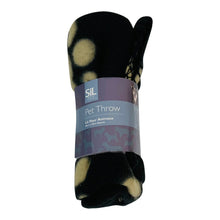 Load image into Gallery viewer, Black Paw Print Fleece Throw 60cm
