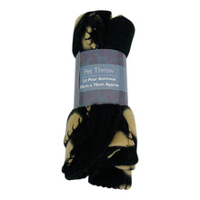 Load image into Gallery viewer, Black Paw Print Fleece Throw 80cm
