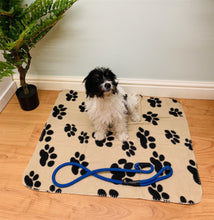 Load image into Gallery viewer, Brown Paw Print Fleece Throw 80cm
