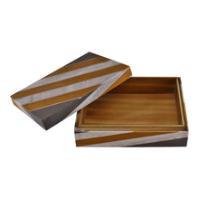 Load image into Gallery viewer, Abstract Design Resin Large Trinket Box, Design 1 , Diagonal Stripes
