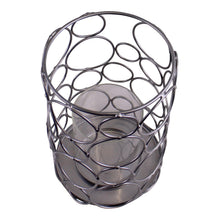 Load image into Gallery viewer, Large Silver Metal Abstract Design Candle Holder
