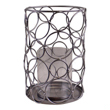 Load image into Gallery viewer, Large Silver Metal Abstract Design Candle Holder
