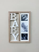 Load image into Gallery viewer, Baby Three Photograph Wooden Frame 43cm
