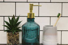 Load image into Gallery viewer, Blue Glass Soap Dispenser
