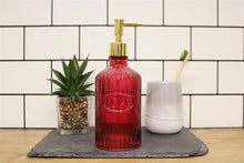 Load image into Gallery viewer, Red Glass Soap Dispenser
